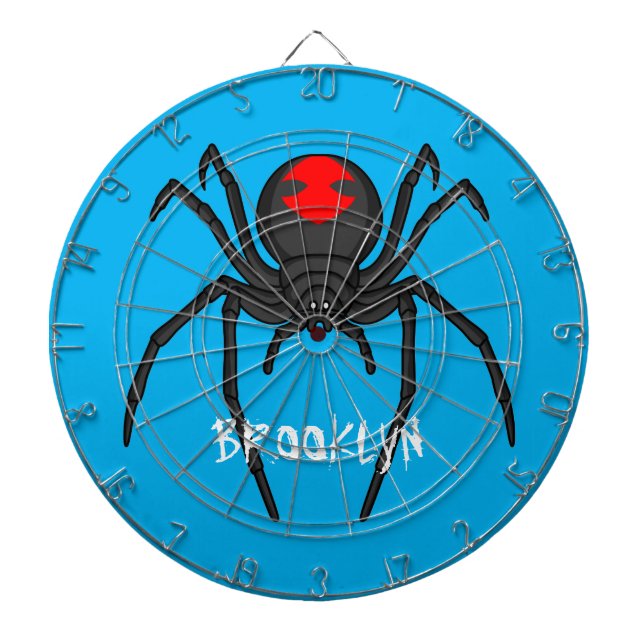 Cible De Fléchettes Scary black widow spider cartoon illustration (Devant)
