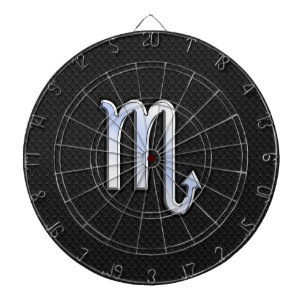 Cible De Fléchettes Scorpio Zodiac Silver Sign peau de serpent noir