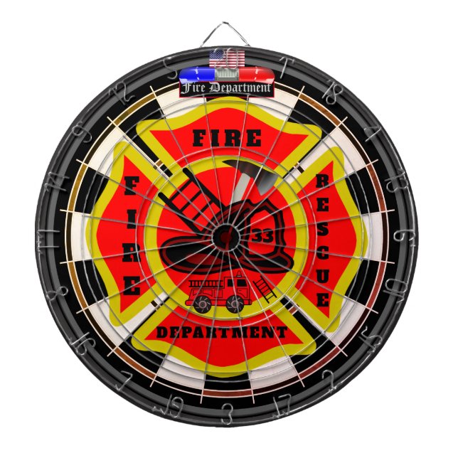 Cible De Fléchettes Service d'incendie personnalisé multicible (Devant)