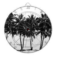 Silhouette de palmiers blancs noirs