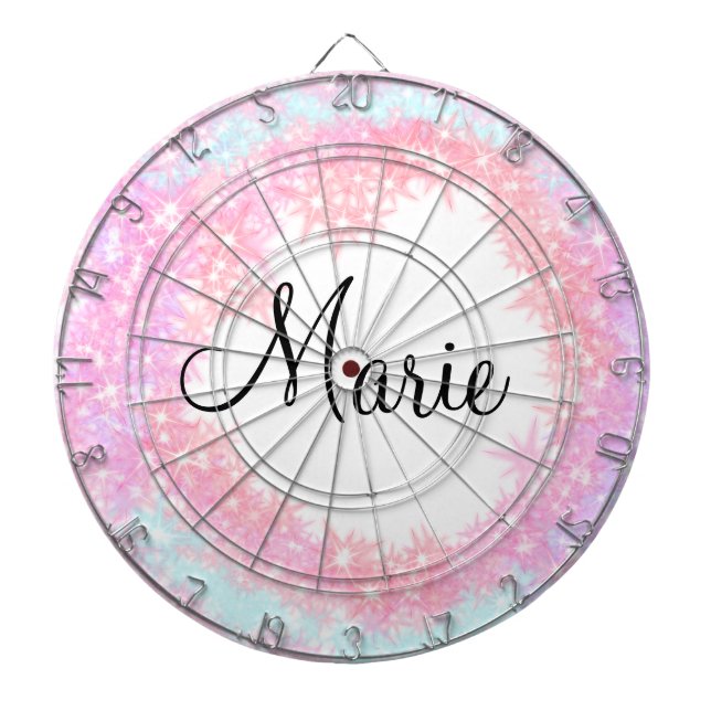 Cible De Fléchettes simple rose clair minimal ajouter votre nom texte  (Devant)