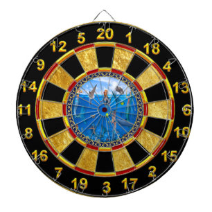 Cible De Fléchettes Sirènes avec des dauphins