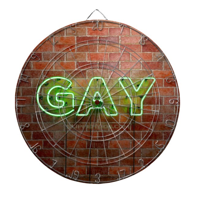 Cible De Fléchettes SlipperyJoe illuminé néon gay signe lumineux vif (Devant)