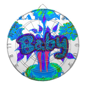 Cible De Fléchettes Soft Cyan Blue Flower Art : A Baby's Touch.