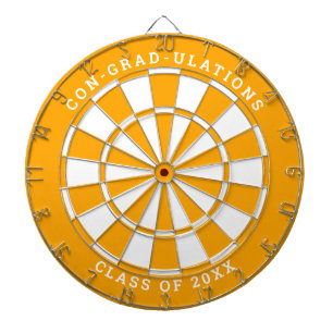 Cible De Fléchettes Sunny Orange & White Graduation   Texte personnali