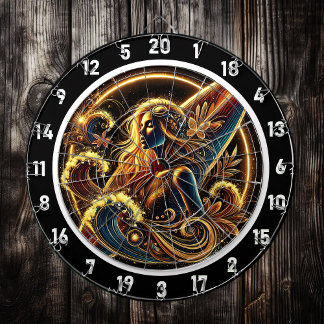 Cible De Fléchettes Surfer tropical avec Golden Sunset Art