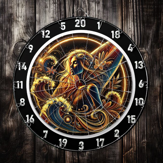 Cible De Fléchettes Surfer tropical avec Golden Sunset Art (Créateur téléchargé)