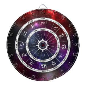 Cible De Fléchettes Symboles d'astrologie zodiaque sur un Starfield co