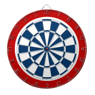 Cible De Fléchettes tableau bleu marine, blanc et rouge