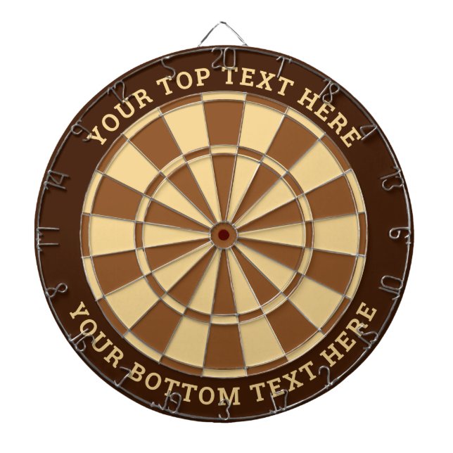 Cible De Fléchettes Tableau de bord Brown avec texte personnalisé (Devant)