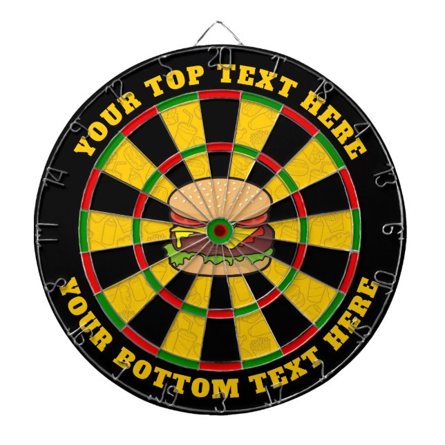 Cible De Fléchettes Tableau de bord Cheeseburger avec texte personnali (Devant)