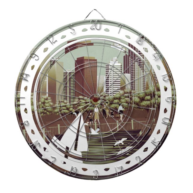 Cible De Fléchettes Tableau de bord du paysage urbain (Devant)