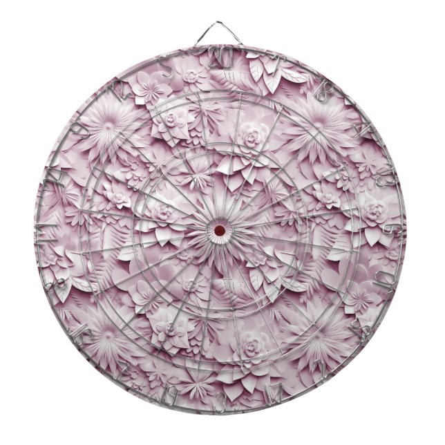 Cible De Fléchettes Tableau de bord rose floral (Devant)