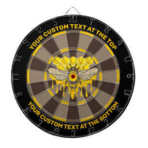 Cible De Fléchettes Tableau noir Bee Hive Honey avec texte personnalis