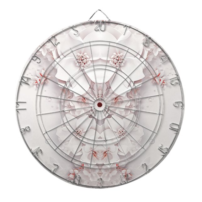 Cible De Fléchettes Tableau noir bleu rose floral (Devant)