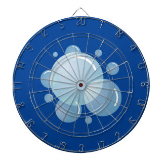 Cible De Fléchettes Tableau noir d'impression de bulle de savon bleu