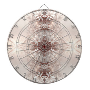 Cible De Fléchettes Tableau noir floral ivoire blanc