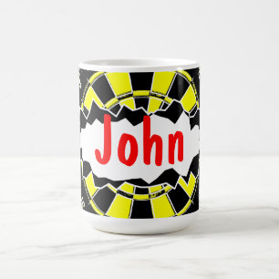 Cible de flechettes tasse à café avec nom personna