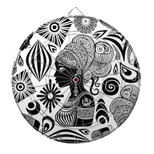 Cible De Fléchettes Tatouage Tribal Portrait de Fille Africaine