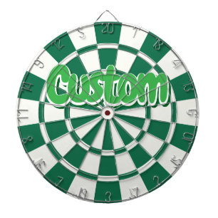Cible De Fléchettes Texte personnalisable vert foncé, blanc et vert