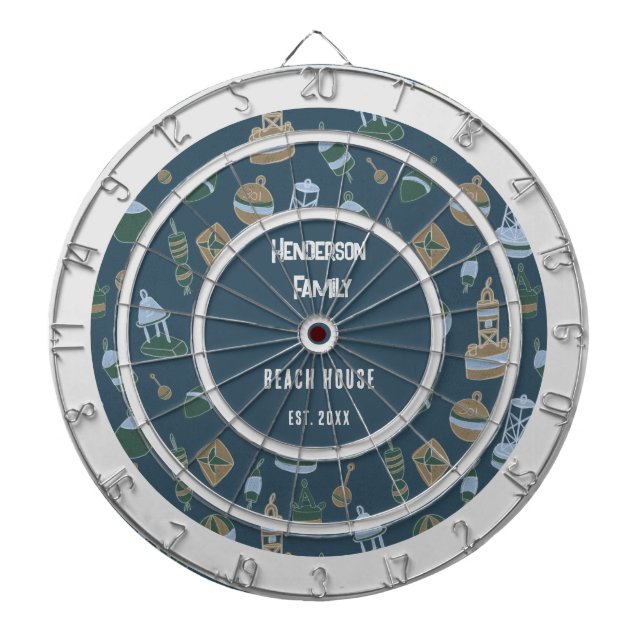 Cible De Fléchettes Thème plage Nom de famille (Devant)