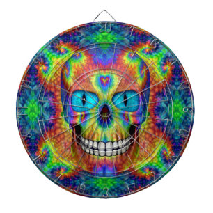 Cible De Fléchettes Tie Tee Skull Dead Zombie Metal Cage Darboards