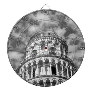 Cible De Fléchettes Tour blanche noire de Pise Italie
