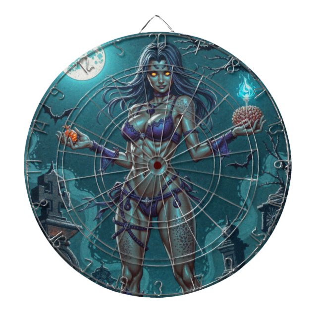 Cible De Fléchettes Traite d'Halloween ou ami Zombie w Cerveau (Devant)