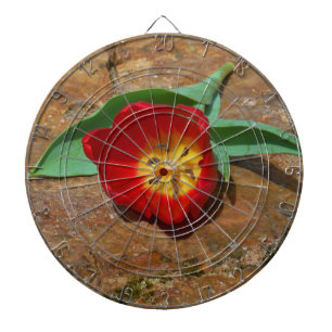 Cible De Fléchettes Tulipe rouge du printemps