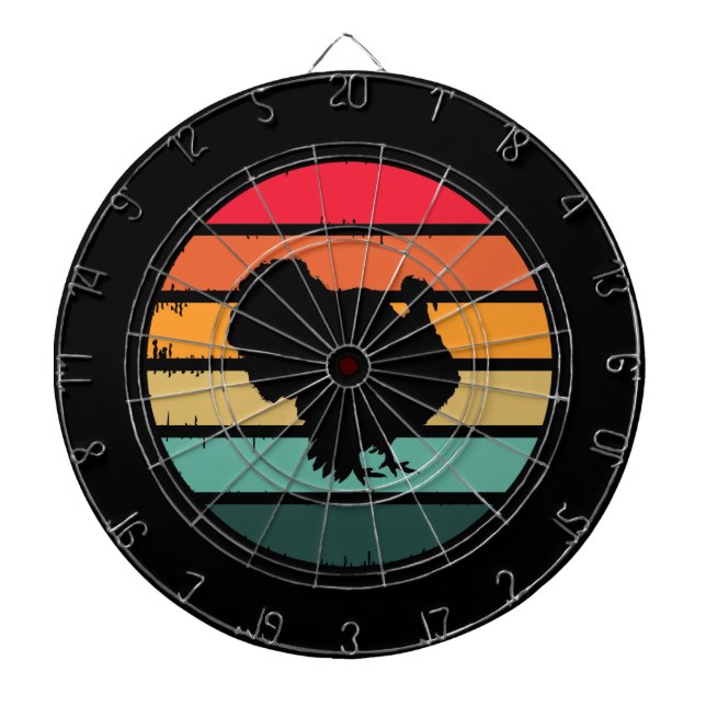 Cible De Fléchettes Turquie Oiseau Thanksgiving Distressed coucher de  (Devant)