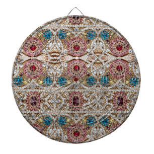 Cible De Fléchettes turquoise blue silver gold burgundy pink bohemian
