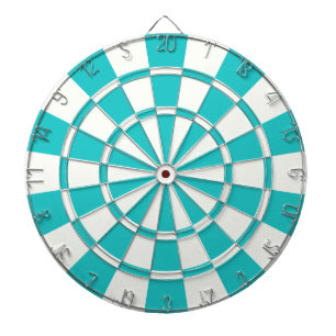 Cible De Fléchettes Turquoise Et Blanc