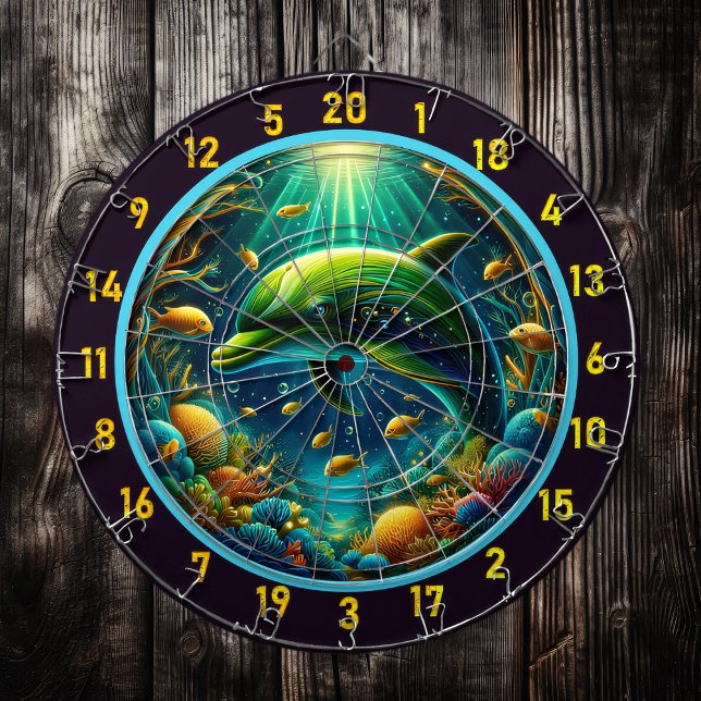 Cible De Fléchettes Underwater Wonders Dolphin Dartboard Deltboard Del (Créateur téléchargé)
