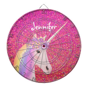 Cible De Fléchettes Unicorn rose Parties scintillant Imaginaires fille