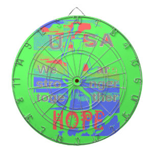 Cible De Fléchettes USA Hope : Neon Lemon & Orange Art
