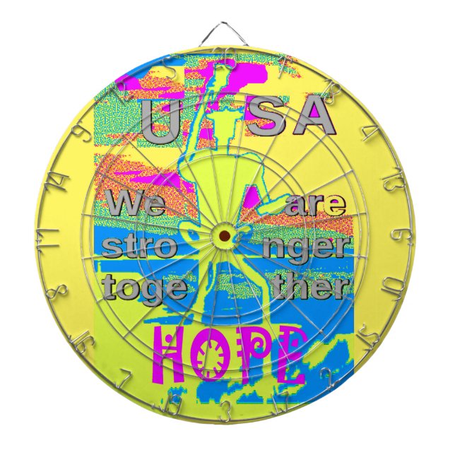 Cible De Fléchettes USA Unity Design : Espoir et force (Devant)