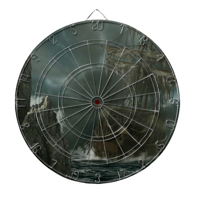 Cible De Fléchettes vaisseau fantôme avec crâne (Devant)