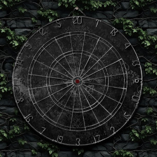 Cible De Fléchettes Velvety Onyx Damask   Black Vampy Grunge Floral