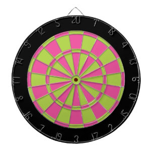 Cible de flechettes : Vert de chaux, rose, et noir