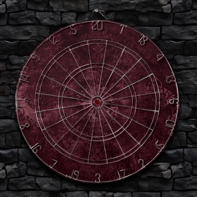 Cible De Fléchettes Vin Velvety Damask | Glam Grunge de Bordeaux Sangr (Créateur téléchargé)