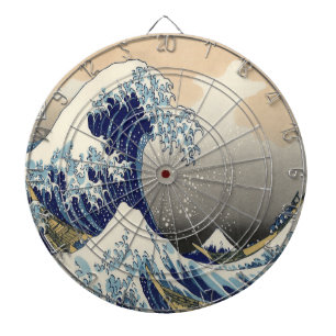 Cible De Fléchettes vintage japonais art paysage océanique grande vagu