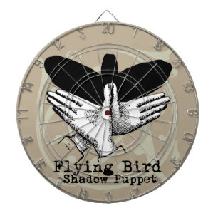 Cible De Fléchettes Vintage main de marionnette à l'ombre des oiseaux