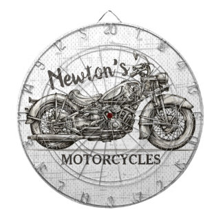 Cible De Fléchettes Vintage Motocyclette NOM PERSONNALISÉ Garage pour