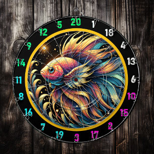 Cible De Fléchettes Vivid Betta Fish Dartboard Charme
