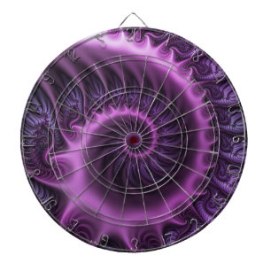 Cible De Fléchettes Vivid Cool Abstrait rose violet Fractal Art Spiral