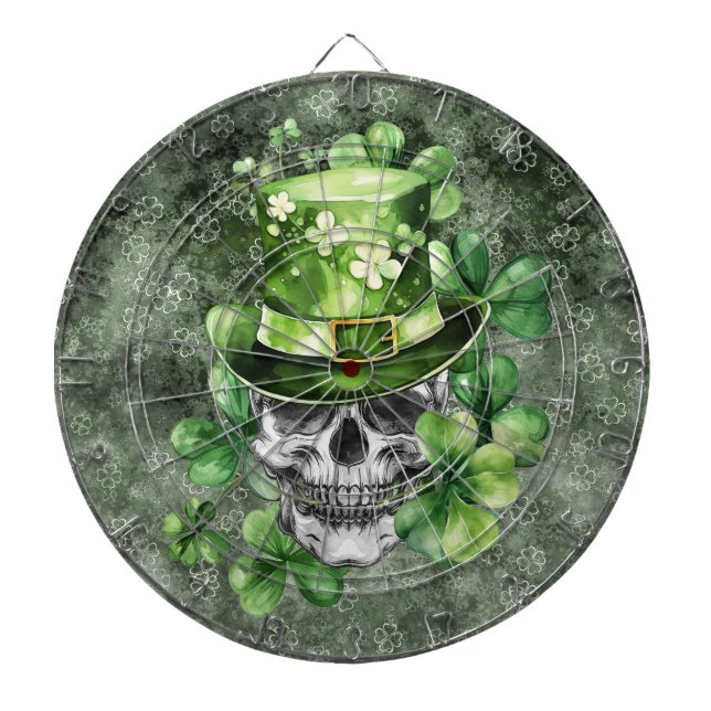 Cible De Fléchettes Vivid Skull with Green Hat Illustration (Devant)