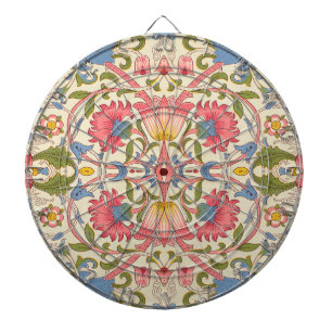 Cible De Fléchettes William Morris Lodden Motif Floral Pastel 