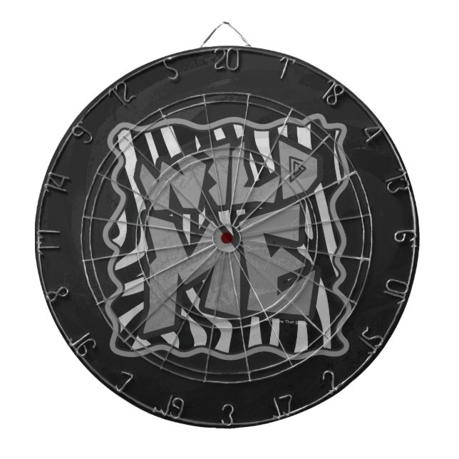 Cible De Fléchettes Zebra Black and Light Grey Wild Me (Devant)