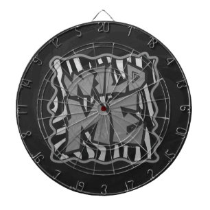 Cible De Fléchettes Zèbre Noir et Gris Clair Wild Me