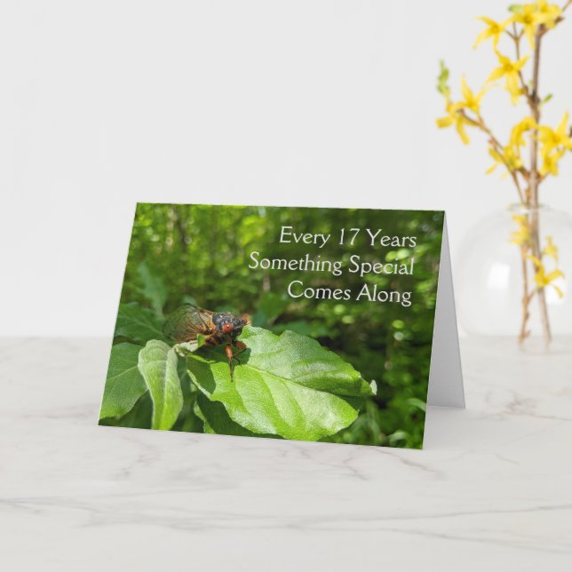 Cicada 17. Geburtstag Karte (Gelbe Blume)